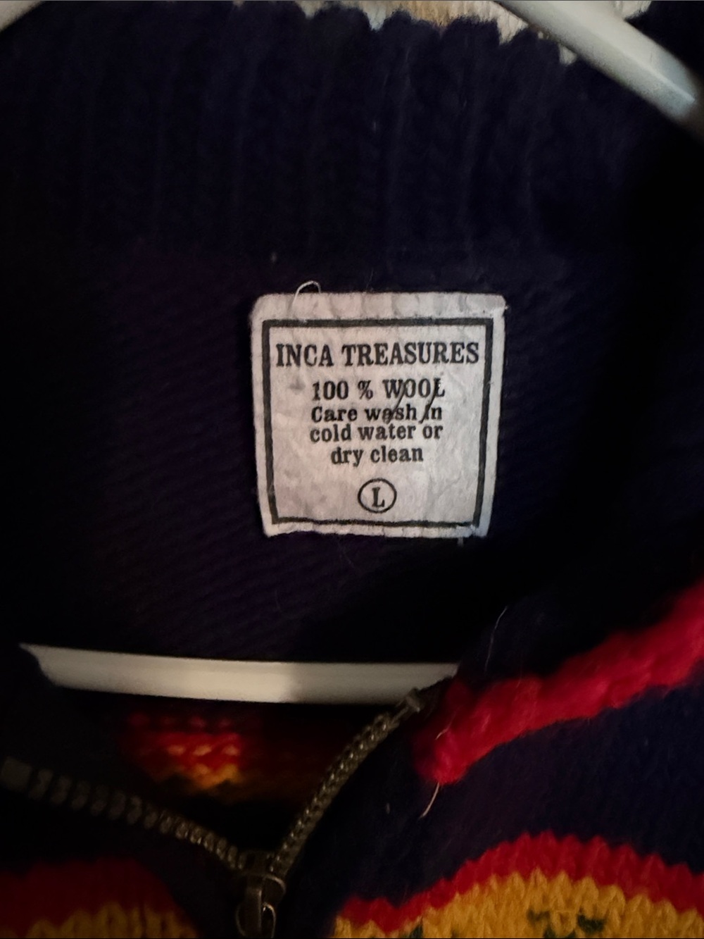 Women’s Zip-Front Fair Isle Cardigan Sweater - Navy, Gray & Multicolor - Picture 2 of 8